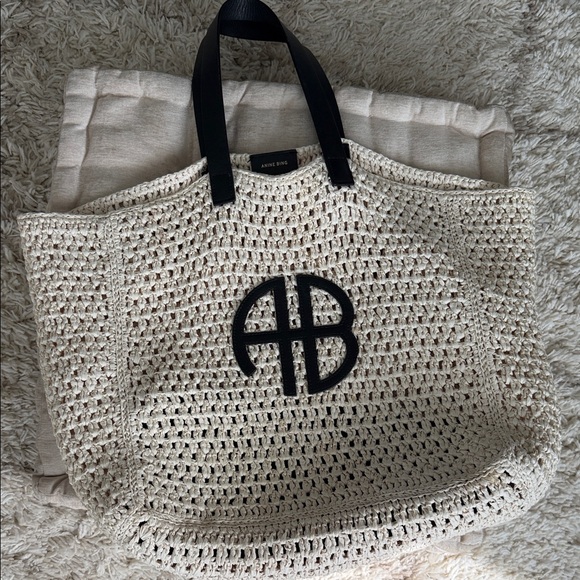 Anine Bing Handbags - Anine Bing Crochet Tote in Cream